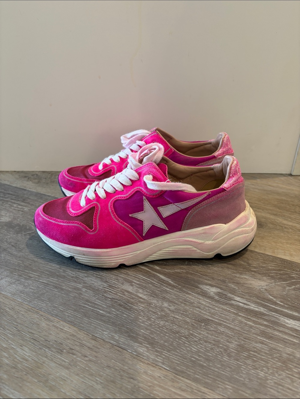 Hot Pink Golden Goose Running Sole sneakers